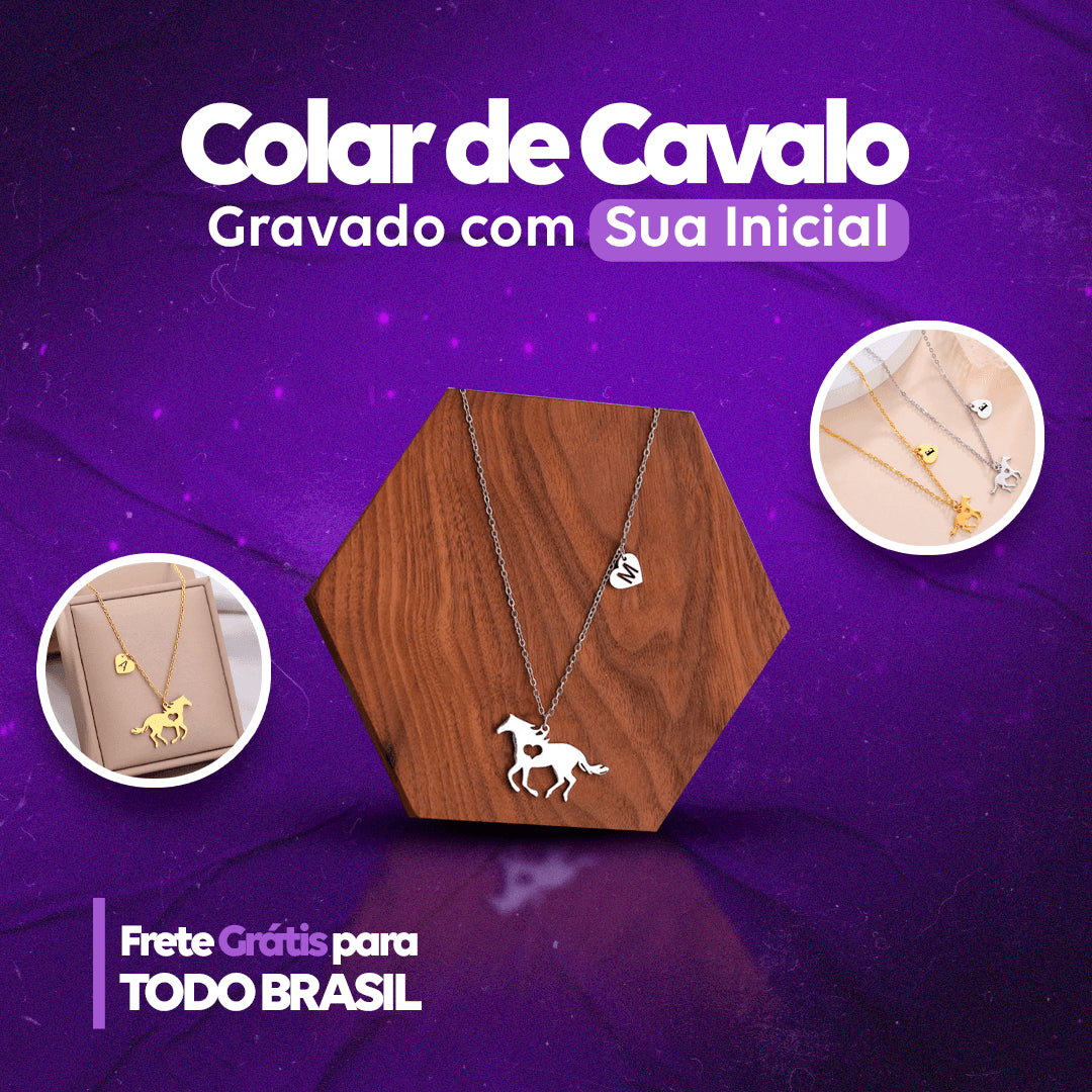 Colar de Cavalo Artesanal com Inicial [PROMOÇÃO ESPECIAL]