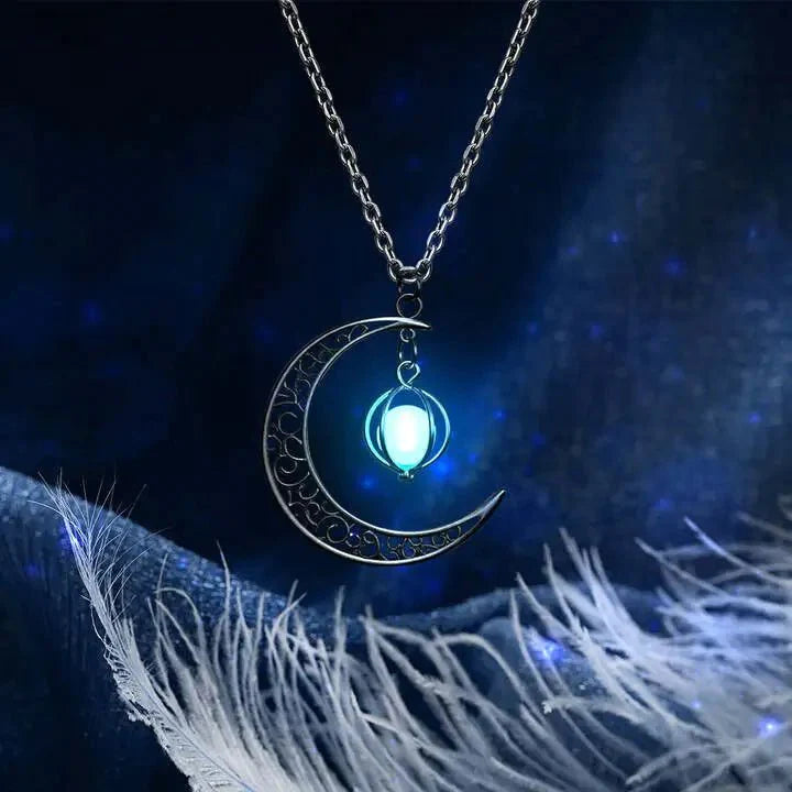 Colar de Pedra da Lua Iluminada - Seu Amuleto de Transformação