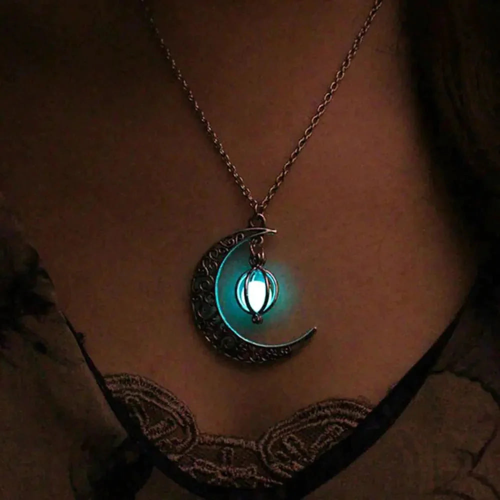 Colar de Pedra da Lua Iluminada - Seu Amuleto de Transformação